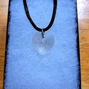 Iced Cappuccino Crystal Heart Necklace
